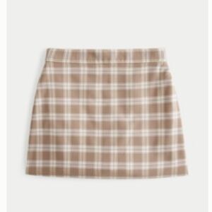 Hollister Light Brown Plaid A-line Skort